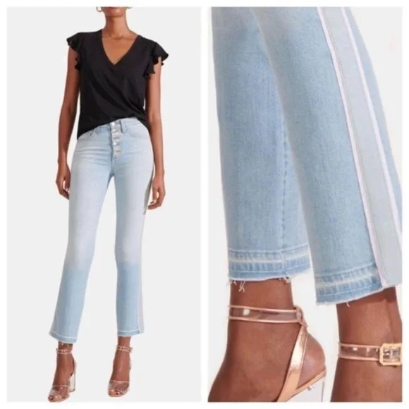 New Veronica Beard Carolyn Tuxedo Stripe Baby Boot Jeans Size 28/6 - Picture 11 of 11